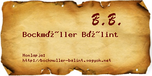 Bockmüller Bálint névjegykártya
